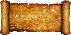 Fojtik Anita névjegykártya
